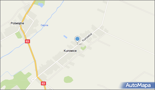 Kurowice gmina Sabnie, Kurowice, mapa Kurowice gmina Sabnie