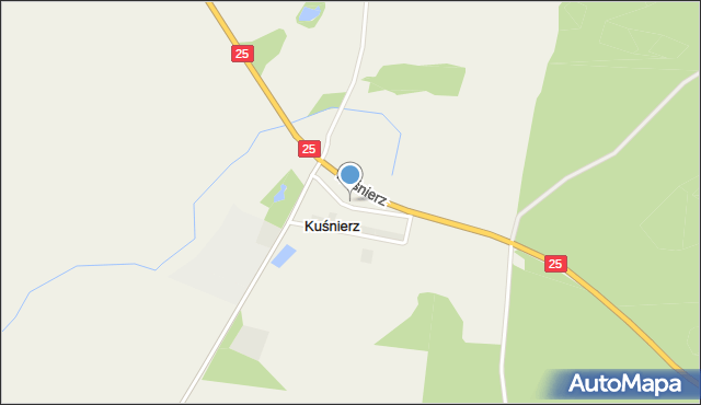 Kuśnierz, Kuśnierz, mapa Kuśnierz