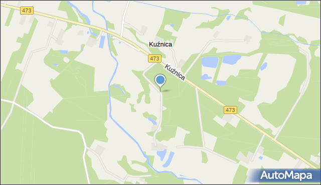 Kuźnica gmina Zelów, Kuźnica, mapa Kuźnica gmina Zelów