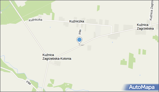Kuźnica Zagrzebska-Kolonia, Kuźnica Zagrzebska-Kolonia, mapa Kuźnica Zagrzebska-Kolonia