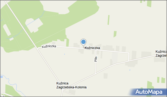 Kuźniczka gmina Klonowa, Kuźniczka, mapa Kuźniczka gmina Klonowa