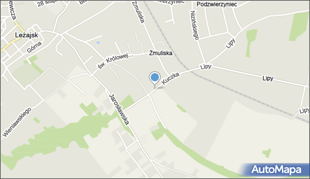 Leżajsk, Kuczka Jana, kpt., mapa Leżajsk