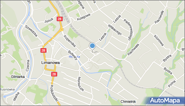 Limanowa, Kubali Ludwika, mapa Limanowa