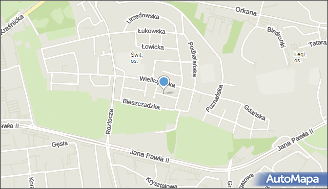 Lublin, Kurpiowska, mapa Lublina