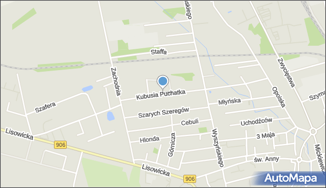 Lubliniec, Kubusia Puchatka, mapa Lubliniec