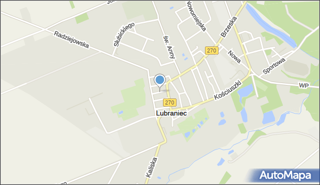 Lubraniec, Kujawska, mapa Lubraniec