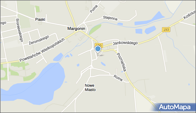 Margonin, Kuźniowa, mapa Margonin