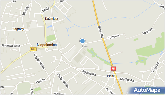 Niepołomice, Kusocińskiego Janusza, mapa Niepołomice