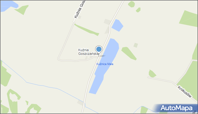 Nowa Wieś Goszczańska, Kuźnia Goszczańska, mapa Nowa Wieś Goszczańska