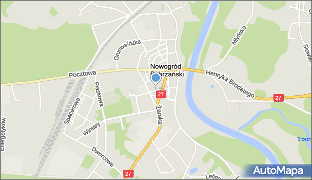 Nowogród Bobrzański, Kupiecka, mapa Nowogród Bobrzański