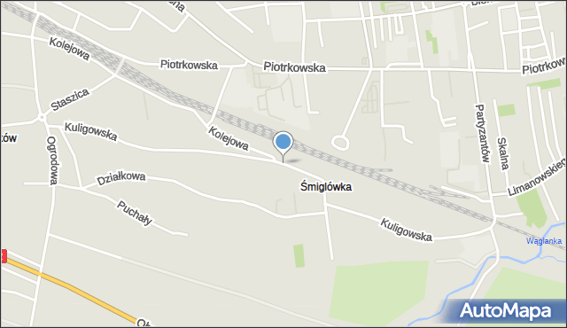 Opoczno, Kuligowska, mapa Opoczno