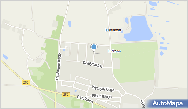 Pakość powiat inowrocławski, Kurzawskiego Józefa, ks., mapa Pakość powiat inowrocławski