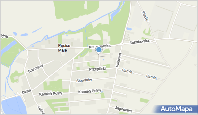 Pęcice Małe, Kuropatwy, mapa Pęcice Małe