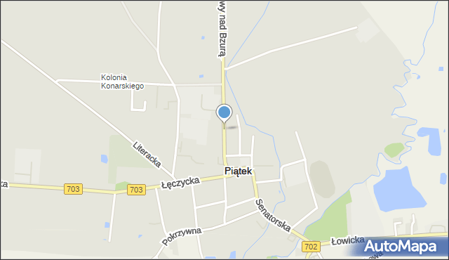 Piątek powiat łęczycki, Kutnowska, mapa Piątek powiat łęczycki