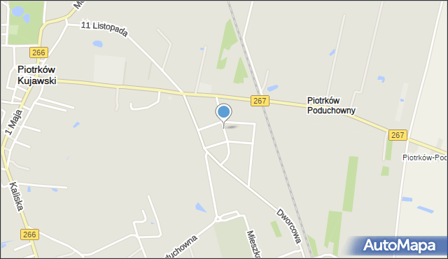 Piotrków Kujawski, Kujawska, mapa Piotrków Kujawski