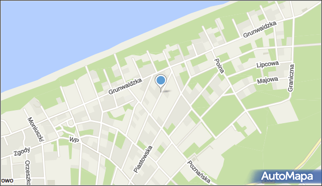 Pobierowo, Kujawska, mapa Pobierowo