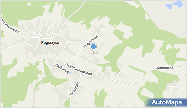 Pogorzyce, Kumalówka, mapa Pogorzyce