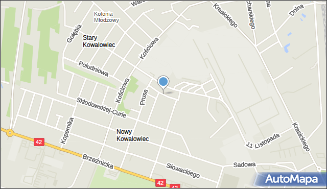 Radomsko, Kutrzeby Tadeusza, gen., mapa Radomsko