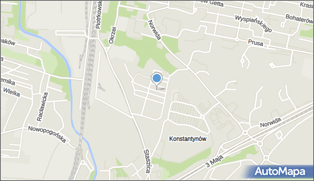 Sosnowiec, Kumora Szczepana, mapa Sosnowca