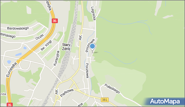 Wałbrzych, Kujawska, mapa Wałbrzycha