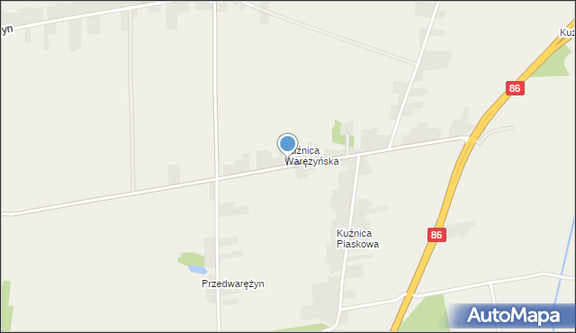 Warężyn, Kuźnica Warężyńska, mapa Warężyn