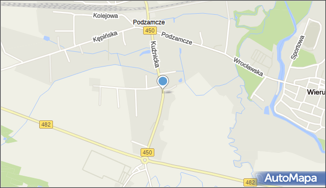 Wieruszów, Kuźnicka, mapa Wieruszów