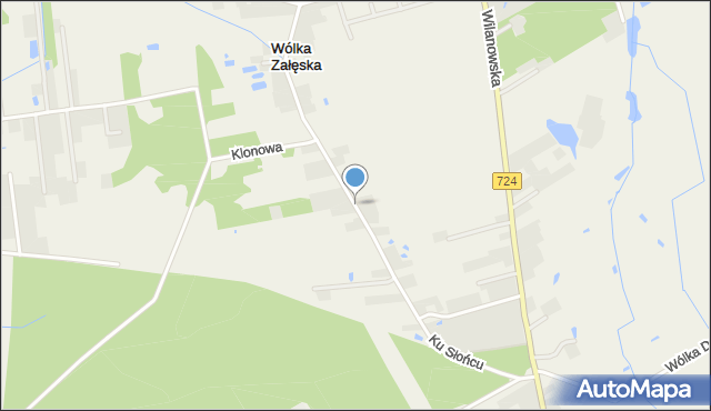 Wólka Załęska gmina Góra Kalwaria, Ku Słońcu, mapa Wólka Załęska gmina Góra Kalwaria