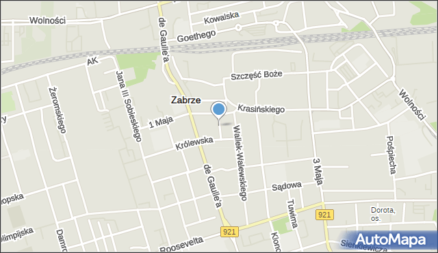 Zabrze, Kupki Zygfryda, mapa Zabrza