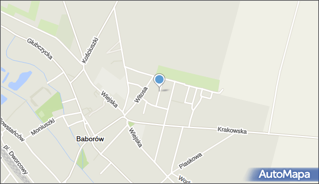 Baborów, Kwiatowa, mapa Baborów