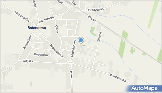 Baboszewo, Kwiatowa, mapa Baboszewo