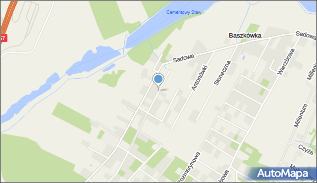 Baszkówka, Kwitnących Jabłoni, mapa Baszkówka