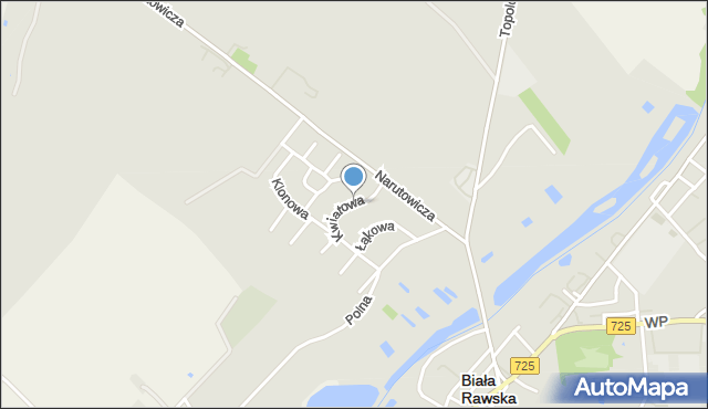 Biała Rawska, Kwiatowa, mapa Biała Rawska