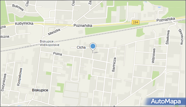 Biskupice gmina Pobiedziska, Kwiatowa, mapa Biskupice gmina Pobiedziska