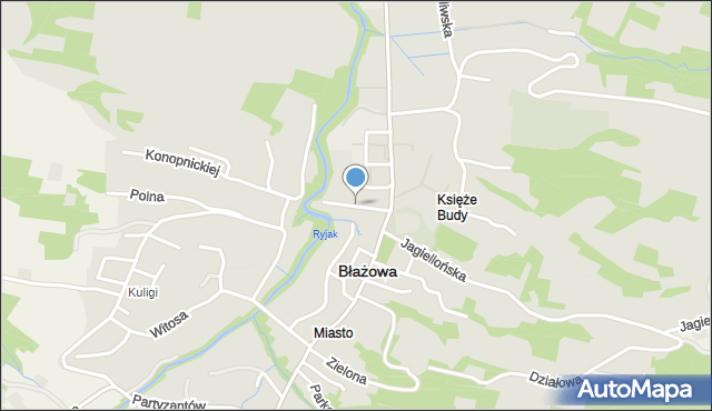 Błażowa, Kwiatkowskiego, mapa Błażowa