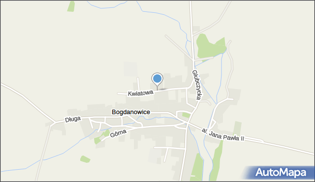 Bogdanowice, Kwiatowa, mapa Bogdanowice