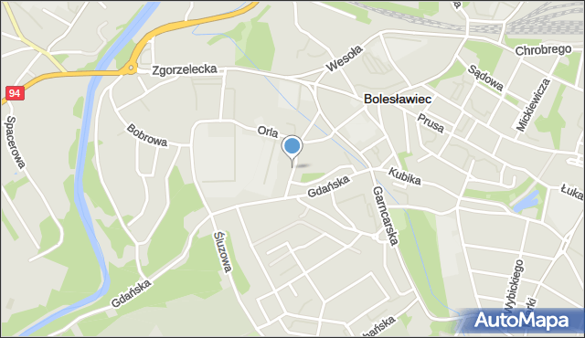 Bolesławiec, Kwiatowa, mapa Bolesławca
