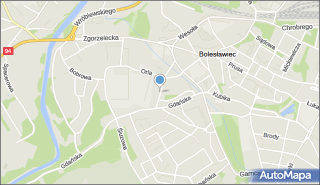 Bolesławiec, Kwiatowa, mapa Bolesławca