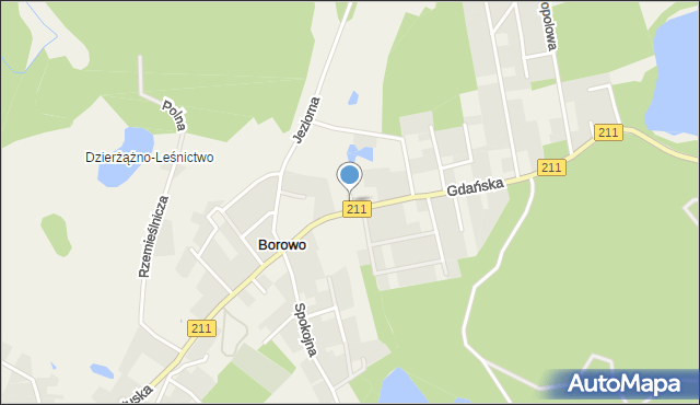 Borowo gmina Kartuzy, Kwiatowa, mapa Borowo gmina Kartuzy