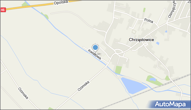 Chrząstowice powiat opolski, Kwiatowa, mapa Chrząstowice powiat opolski