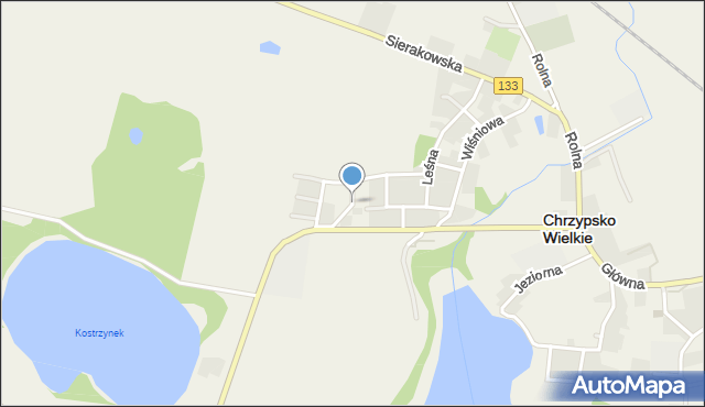 Chrzypsko Wielkie, Kwiatowa, mapa Chrzypsko Wielkie