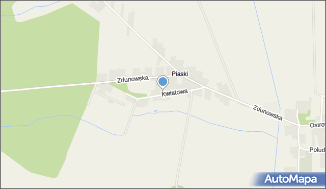 Chwaliszew, Kwiatowa, mapa Chwaliszew