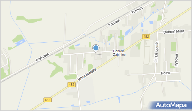 Dobroń, Kwiatowa, mapa Dobroń