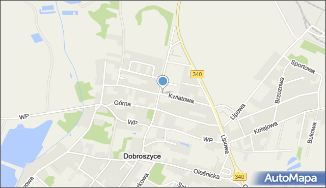 Dobroszyce, Kwiatowa, mapa Dobroszyce