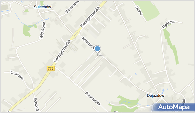 Dojazdów, Kwiatowa, mapa Dojazdów