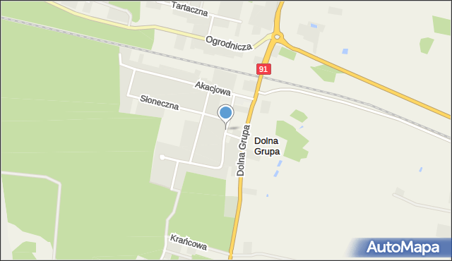 Dolna Grupa, Kwiatowa, mapa Dolna Grupa