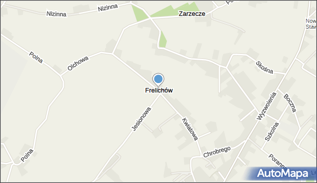 Frelichów, Kwiatowa, mapa Frelichów