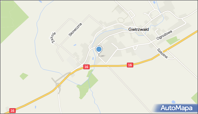 Gietrzwałd, Kwiatowa, mapa Gietrzwałd