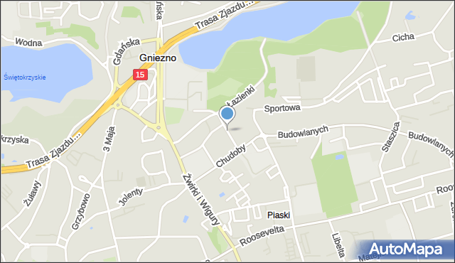 Gniezno, Kwiatowa, mapa Gniezna