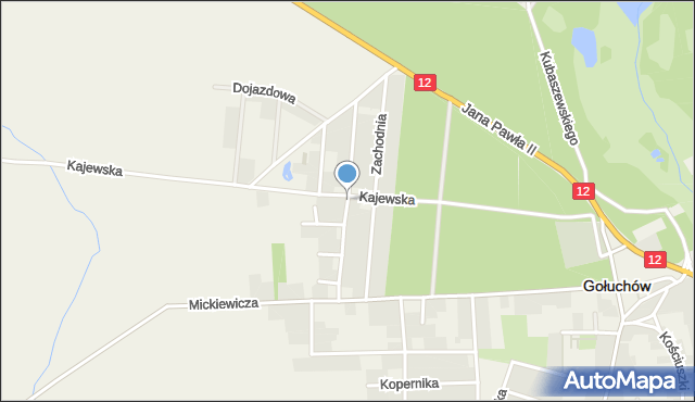 Gołuchów powiat pleszewski, Kwiatowa, mapa Gołuchów powiat pleszewski