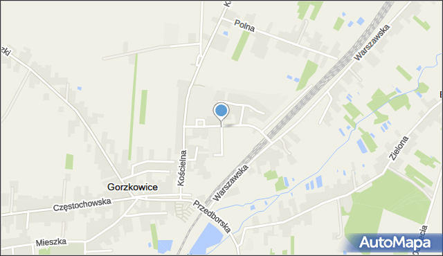 Gorzkowice, Kwiatowa, mapa Gorzkowice